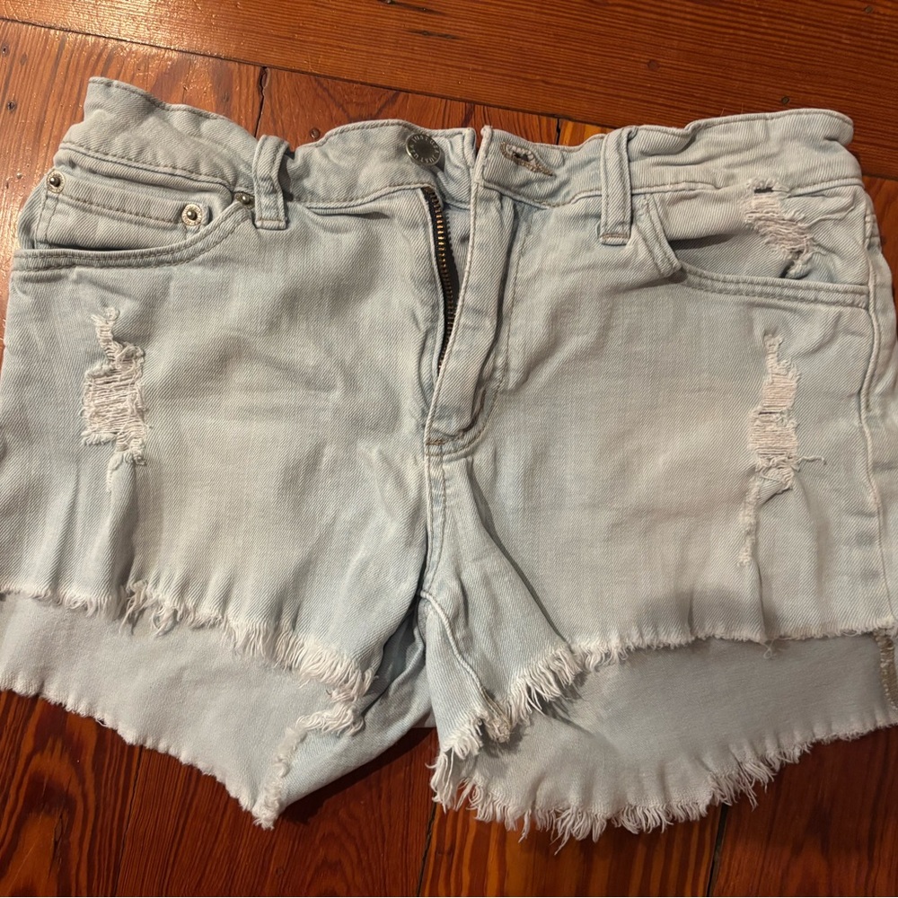Girls blue denim shorts